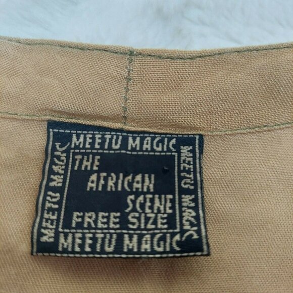 Meetu Magic The African Scene Womens Beaded Kaftan Midi Dress Free Size Brown - Picture 9 of 9